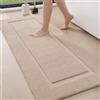 DEXI Tappetino Bagno 60 x 150 cm, Antiscivolo, Beige