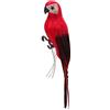 LWINGFLYER Pappagallo artificiale piuma piuma pappagallo ara uccello primavera costume epauls moderno casa giardino festa decorazione (9,8/25 cm) (rosso)