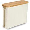 Generico Contenitore Carta Igienica 24L Beige con Coperchio, Porta Rotoli Bagno con Finestra Trasparente, Organizer WC Salvaspazio 44,5 x 15 x 35 cm