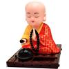 Generic Decorazione per auto, ciambella - decorazione a ciambella solare, scultura a ciambella a energia solare | Decorazione per auto di alta qualità con testa di ciambella, statuetta di Buddha che scuote la