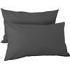 H HANSEL HOME 2 Pezzi Federe 45x150cm per Cuscino Letto in 100% Microfibra con Cerniera, Copricuscini Morbido e Trasparente - Grigio Scuro