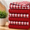 Casabella Confezione da 6 strofinacci da cucina in spugna di cotone, morbidi, altamente assorbenti, asciugamani da bar (set da 6 pezzi, rosso)