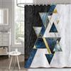 Hnmdmyi Tenda da doccia marmo 150x180, astratto moderno blu navy nero oro lusso arte texture geometrica tenda da bagno impermeabile poliestere tessuto lavabile per il bagno con ganci