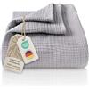 LAYNENBURG Copriletto in mussola Premium 150 x 200 cm - 100% cotone - coperta in cotone extra morbida come coperta accogliente, copriletto, copridivano, copridivano (grigio)