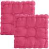 Yunlaishaocer Set di 2 cuscini per sedia e pavimento, 40 x 40 cm, spessi, trapuntati con imbottitura in 100% cotone polipropilene, per interni ed esterni, per panca, sedia da giardino e sala da pranzo (rosa acceso)