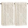 Artoid Mode 2PCS Beige 3D Vintage Floral Asciugamani per Bagno 35x75 cm