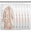 ROTKUSZ 6 Sacchetti Sottovuoto per Vestiti da Appendere con Ganci Appendiabiti, Sacchetti Sottovuoto da Appendere, Riutilizzabile Sacchi Sottovuoto Vestiti, Vacuum Storage Bags per Abiti, Cappotti, Giacche