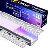 LASLUX Profilo LED per cartongesso, 2 m × 40, profilo da incasso per LED, in alluminio, 64 × 13,6 mm, dimensioni interne 20 mm, per cartongesso