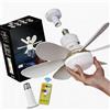 Generic Ventilatore a soffitto con luce e telecomando, attacco E27 a vite 40W 2400LM dimmerabile, 3 colori e 3 velocità, motore silenzioso, timer 2H/4H, per camera da letto, cucina, soggiorno