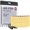 BTF-LIGHTING Ultra Sottile 3mm FCOB COB Striscia LED Certificata CE 2700K Bianco Caldo 5M 24V 400LEDs/m Uniforme Senza Punti CRI>90 Per Illuminazione Cucina Sotto Pensile,Camera,Guardaroba,Scaffale