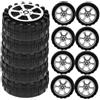Garneck 30 pneumatici in miniatura per auto giocattolo, pneumatici in gomma con asse, per modelli di camion e veicoli RC, ideali per progetti fai da te e modellismo, diametro 42 mm