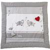 roba Tappetino da Gioco per Bambini e Neonati Jumbotwins - 100 x 100 cm - Imbottito - Mussola di Cotone - Traspirante e Morbido - Ideale per Gattonare - Grigio
