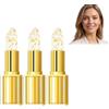 VKaoess Rossetto cambia colore in lamina d'oro - Rossetto adattabile alla pelle con lamina d'oro - Bocca dorato cristallino, balsamo per labbra che cambia colore che regola il pH con lucente (3 pezzi)