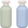 KSEWJP 2 bottiglie da viaggio in silicone da 200 ml, ricaricabili, con coperchio ribaltabile, a prova di perdite, per shampoo, gel doccia, detergente viso