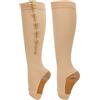 Dioche Calze a Compressione con Cerniera Calze in Nylon Morbido Lavabili Riutilizzabili Open Toe Calze Modellanti per Donna Calze a Compressione con Maniche a Compressione con Cerniera e(SM Carnagione)