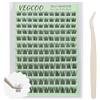 VEGCOO Ciglia a pressione con curvatura C, autoadesive, riutilizzabili, con colla dal basso, 8-14 mix, morbide e riutilizzabili, 132 pezzi