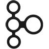 Rimba Latex Play Quatro Cock Ring e Ball Splitter Nero