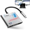 OREI SplitExtend - Splitter HDMI Display esteso solo per Windows Dual Monitor - Display multi-monitor 3 schermi separati - Adattatore USB-C a HDMI 2.0, uscite 4K @30Hz - Ingresso PD e USB 2.0 da 100 W