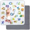 Funsland Tappeto Gioco Bambini, 127x127cm Tappetino Neonato Impermeabile, Pieghevole Morbido & Spessa Tappeto Tummy Time Neonati, Alfabeto Animale Tappeto Gioco Sensoriale per Bambini 1 2 3 Anni