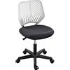Soberine Sedia Ufficio Scrivania Girevole Regolabile, Sedia da ufficio Ergonomica Senza Braccioli a Rotelle in Rete Traspirante Portata 136 kg Grigio Scuro