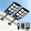 SENDALE 2 Pezzi Lampione Solare Led Esterno da 500W con Telecomando|Faretto Led da Esterno Solare 6500K con Sensore di Movimento|IP67 Impermeabile lampioni solari da esterno per Garage