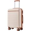Kono Valigia Cabina 55x40x20cm, Valigia Leggera in Composito ABS+PC, Equipaggio Mano con 4 Ruote, Bianco
