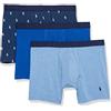 Polo Ralph Lauren Men's Tall Stretch Classic Fit Boxer Briefs, Trunks & Long Leg Available, 3-Pack, Royal Heather/Blue Heather White/Blue-3 Pack, 2X Big