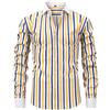 ZEZEZ Camicia elegante da uomo a righe bianco e azzurro, camicia formale da lavoro con bottoni(Yellow+white_M)