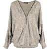 Emma & Giovanni - Top con Mezza Zip Top Oversize - Donna (Beige, XL-XXL)