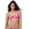 Lovable Parte Alta del Costume | Reggiseno Bikini Push Up con Ferretto in Microfibra Riciclata RCS | Spalline Regolabili, Resistente a Cloro e UV | Moda Mare Donna, Fucsia Stampa Conchiglie 34B - 3B