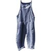 Generic Salopette da donna estive a righe - Romper con tasche, tuta a quadri, casual, larga, in lino, oversize, per il tempo libero, leggeri, per adolescenti, ragazze Y2K