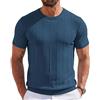 Elainone T-Shirt Uomo in Viscosa con Texture Verticale, Regular Fit | Maglia a maniche corte con girocollo a coste, pensata per ufficio, tempo libero, vacanze e giornate calde