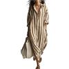MOKBAY Vestiti Donna Estivi, Vestito, Scollo a V Maniche Lunghe Eleganti Estivi 2026 Elegante Casa Vestitino Modelli Lungo Abito Chemisier Donna, Spiaggia Boho Summer Dresses for Women, L
