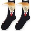 LYF STILE Donald Trump Novità Calzini - Misto Cotone Nero Con Capelli Gialli - Unisex Taglia UK Regolare 5-11 - 1 Paio, Nero , Taglia unica