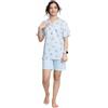 Leedya Pigiama Donna Primaverile Estivo in Cotone 100% - Manica Corta e Pantalone Corto Stile Basket, Fresco e Traspirante, Comfort Fit, Made in Italy