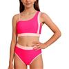 Happy Cherry - Set bikini da bambina, 2 pezzi, costume da bagno estivo per ragazze adolescenti, stile sportivo, tankini con slip superiore, costume da bagno per spiaggia, surf, vacanze - 9-16 anni