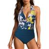 Generico Costume Intero Donna Curvy Mare Contenitivo - Costumi Donna Interi Modellante Pancia Contenitivi Scollo A V Vita Alta Elegante con Ferretto Push Up Modellanti Coppe Costumi da Bagno