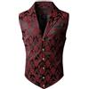 Mymyguoe Gilet da uomo Paisley vittoriano, Steampunk, gotico, vittoriano, per lavoro, casual, smoking, cameriere, uniforme, formale, casual, per feste, banchetti