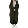 ORANDESIGNE Giacca Donna Invernali Parka Felpe Ragazza Cappotto Lungo con Cappuccio Taglie Forti Plus Size Oversize Giacche Lunghe Primavera Giubbotto Giubbini A Army Green M