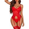 Avidlove Body da Donna Sexy Set di Lingerie In Pizzo 2 Pieces Lingerie Set | Lace Spaghetti Bodysuit,Con Fascia CosciaIn,tessuto in rete trasparente,intimo sexy donna,Top body da sera
