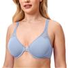 DELIMIRA Donna Reggiseno Aperto Davanti Racerback Blu Chiaro di Luna 4D