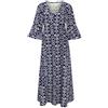 YCBMINGCAN Vestito da donna Abito lungo a vita alta con scollo a V con stampa casual bohémien Abiti Lunghi Leggeri