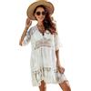 LCXYYY Donna Abito da Spiaggia Sexy Scollo a V Frangia Pizzo Sciolta Copricostumi da Spiaggia Estate Vacanze al Mare Piscina Bikini Cover Up