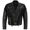 MERCH ATTIRE Giacca da motociclista classica da uomo in pelle con nappe in stile occidentale con frange