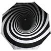 Anceky Ombrello pieghevole piccolo, nero e bianco, a spirale, antivento, da viaggio, leggero, piccolo e compatto, adatto per la tasca.