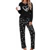 Uniexcosm Pigiama Donna Cotone Maniche Lunghe | Pigiama donna in 95% cotone e 5% elastan, con maglia a maniche lunghe e pantaloni lunghi, ideale per casa e notte