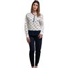 de fonseca Pigiama Donna Invernale Lungo 100% Caldo Cotone Interlock