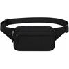 Koutpe Marsupio da corsa per uomo e donna, in nylon, con spalline regolabili e chiusura lampo, per sport, corsa, viaggi, guida, escursionismo, Nero , 25 x 12 x 4 cm, Sport