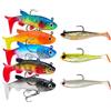 LMJOPYQ 8 esche per pesce persico, esche in gomma, per pesca in acqua dolce e salata, per pesca in acqua dolce e salata, con gancio