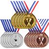 Esteopt 15 medaglie dorate, argento, bronzo, con nastro, 75 cm, medaglie da appendere con incisione, piccole medaglie 1, 2, 3 posti, per feste sportive, compleanni, concorsi, feste, decorazioni